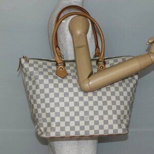 LOUIS VUITTON Damier Azur Saleya MM Tote Bag N51185 LV Auth 143835